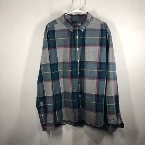 Goodfellow green plaid button shirt size XXL